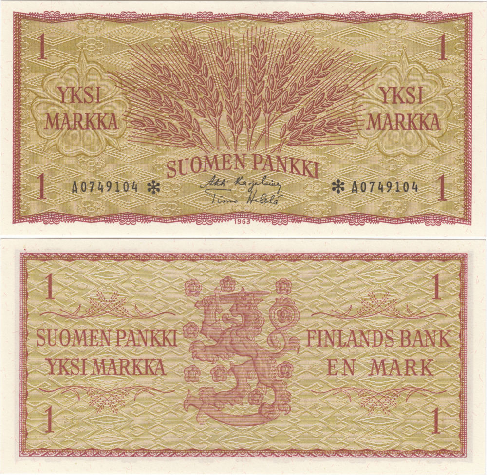 1 Markka 1963 A0749104*